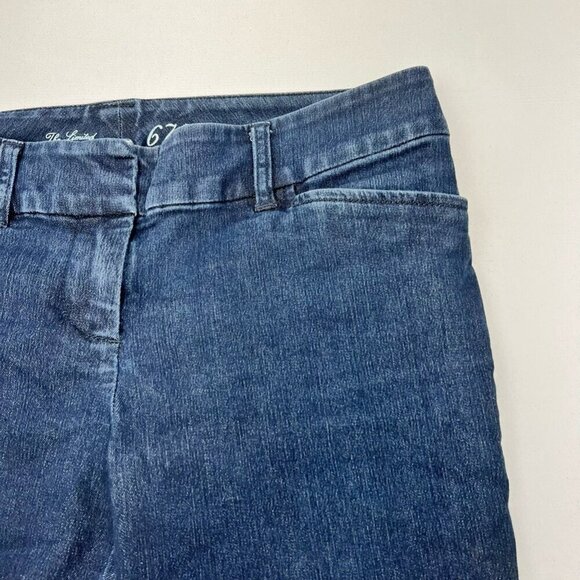 The Limited Womens Flare Jeans Blue Navy Pockets Dark Wash Denim Cotton Blend 8L - Picture 7 of 10